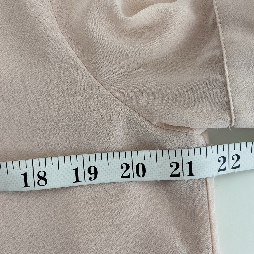 Vintage ARYEH Top Pink Ruffle Blouse Cut-Out Tie Sleeves High Neck Boho Romantic - Picture 10 of 13